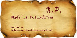 Nyúli Polixéna névjegykártya